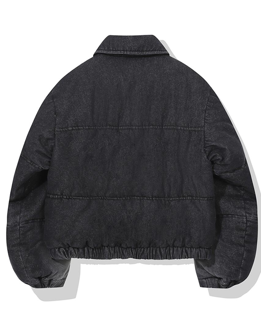 Mainbooth Vintage Denim Puffer Jacket(Black)