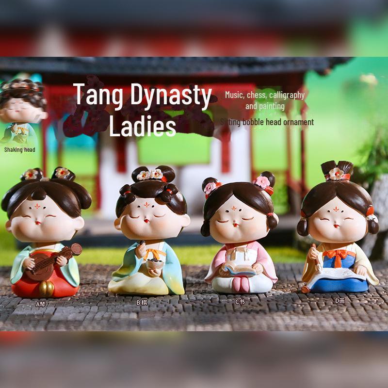 Креативный держатель для телефона в стиле династии Тан: Изысканный орнамент из смолы