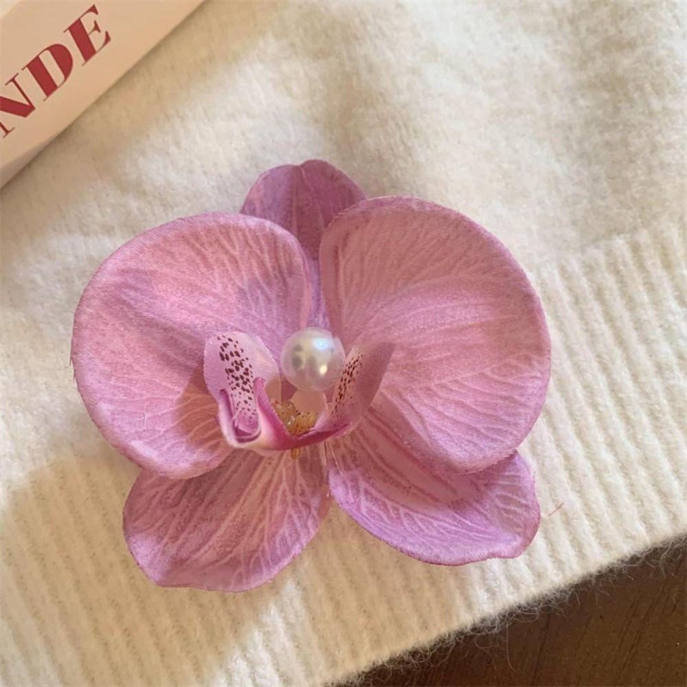Side Clip Orchid Butterfly Hair Clip Phalaenopsis Pearl Hair Clip Flower Hairpin Hair Accessories