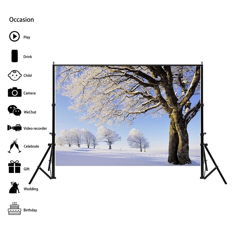 Winter Nature Landscape Photography Background Snow Mountain Forest Studio Photo Backdrops Christmas Theme Living Room Wall Hanging Tapestry Decor