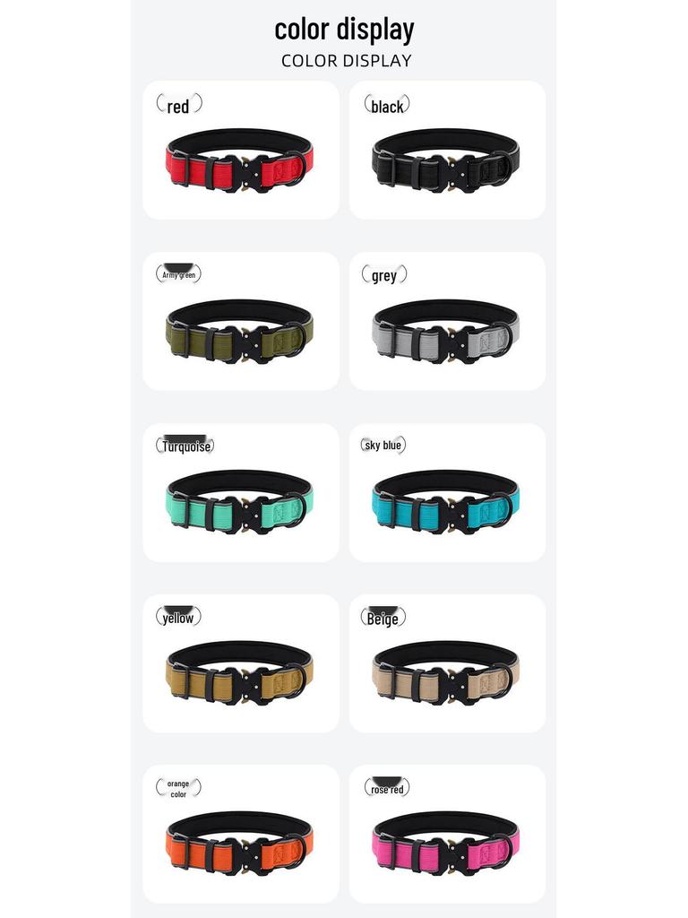 Светоотражающий тактический ошейник для собак средних и крупных пород: Колли, Золотистый ретривер, Лабрадор