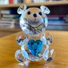 Love Heart Crystal Bear Figurines Glass Fashion Ornament Craft Lovely Animal Paperweight Wedding Home Decor Christmas Gifts