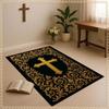 Black Gold Cross Pattern Carpet Mat Rug Living Room Home Decoration Vintage Floor Mat Bedroom Decor Non Slip Bedroom Decor