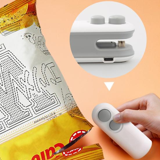 1 Set Bag Sealer Rechargeable Mini Sealing Machine with Cutter Mini Heat Sealer for Chip Snacks Biscuits Bag
