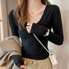 Modal V-neck Base Shirt Women's Suit with Autumn and Winter Fashion Long-sleeved T-shirt Top Can Be Worn Outside