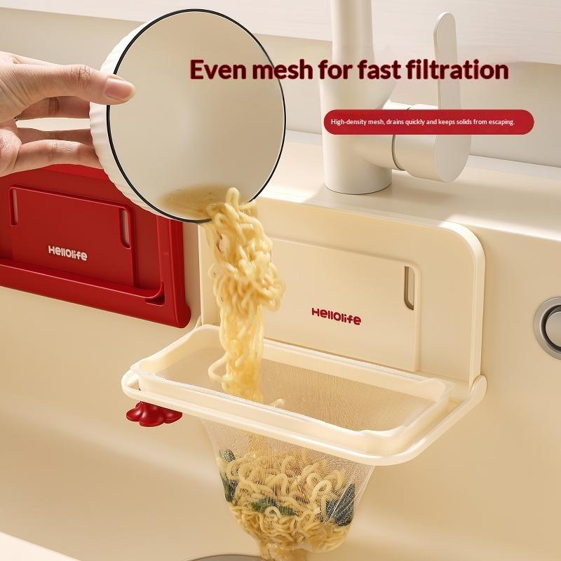 Folding Sink Filtering Net Rack Home Use Kitchen Beside Sink Kitchen Waste Filtering Net Sink Mesh Holder Separating Drain Rack
