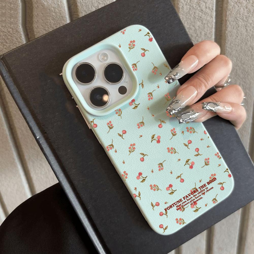 Flower Phone Case For iPhone 16 Pro Case for iPhone 11 12 13 14 15 Pro Max 16 Plus Silicone Soft Leather Texture Cover Fundas