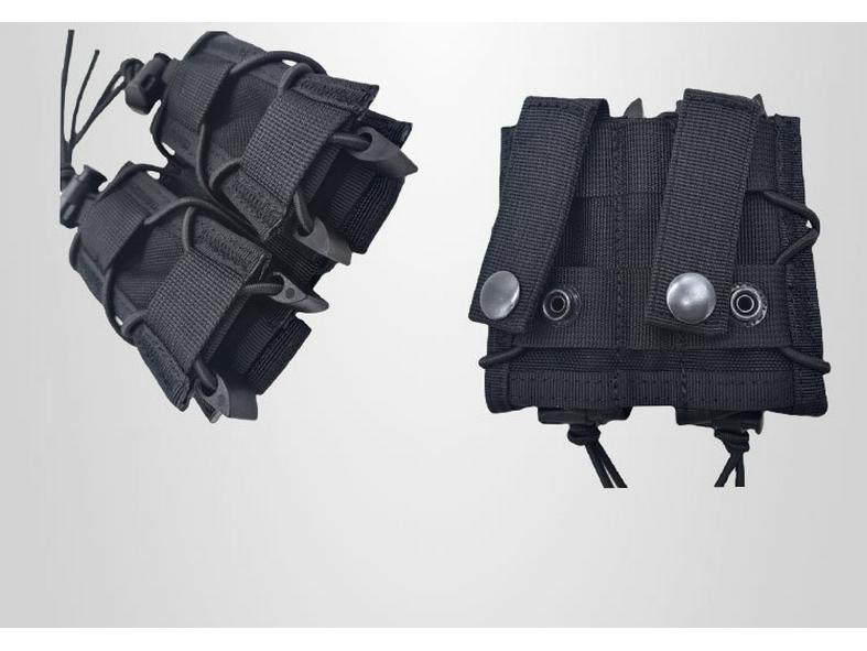 Tactical MOLLE-Compatible Double Magazine Pouch - Durable Nylon