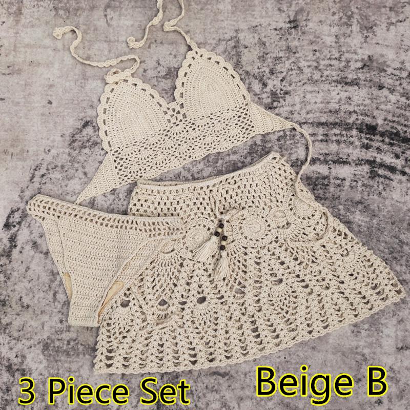 Handmade Crochet Bikini and Beach Dress Set (2/3-piece)