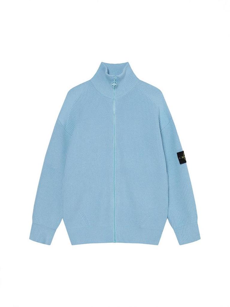 Men's Solid Color Zip-Up Long Sleeve Knitted Cardigan - Autumn/Winter