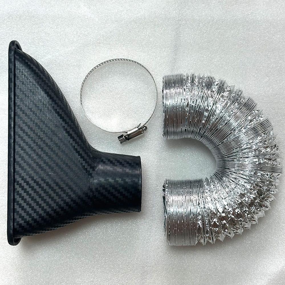 1 шт. Воздухозаборник переднего бампера автомобиля, комплект воздухозаборной трубы турбонаддува, комплект впускной трубы турбины из АБС-пластика, воздухозаборник, вид под карбоновое волокно