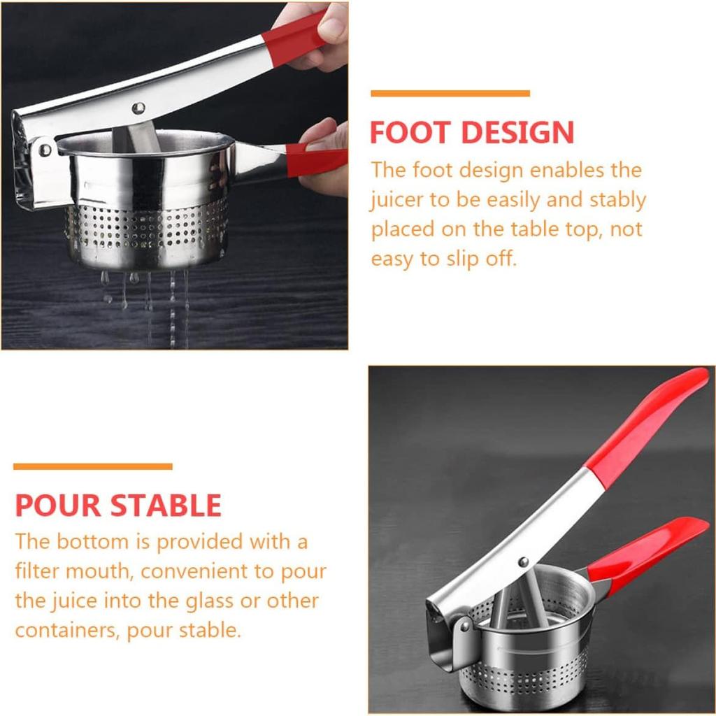 Пресс для картофеля из нержавеющей стали, толкушка, ручной кухонный гаджет для приготовления пюре, тертых овощей и отжима свежего сока