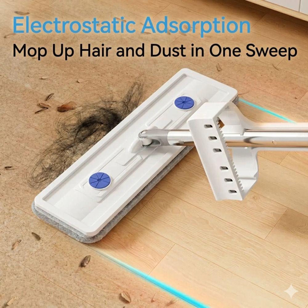 360 Degree Rotation Flat Mop 42cm Squeeze Mop Durable Hand-free Mop Cleaning Tool