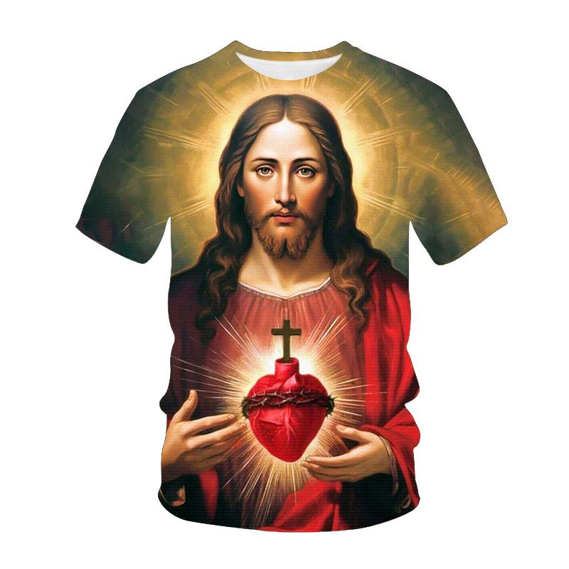 Fashion Christ Jesus 3D Print Men's T-shirt Streetwear Fashion Casual Oversized Women's Men's Clothing Unisex T-shirt Top