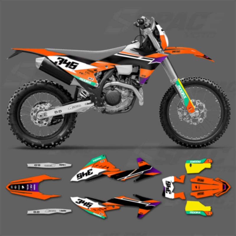 SPACE Индивидуальные Графические Наклейки для Мотоцикла Фон Наклейка для KTM 125 250 300 350 450 2023-2025 SXF 2024-2026 EXC Наборы Наклеек 10