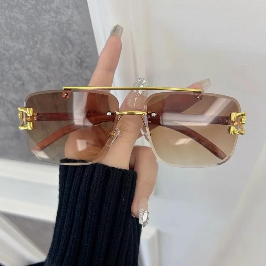 Личность Квадратные Солнцезащитные очки Женские Мужские Безободковые Солнцезащитные очки Женские Мужские Дизайнерский Бренд Классические Дорожные Для улицы