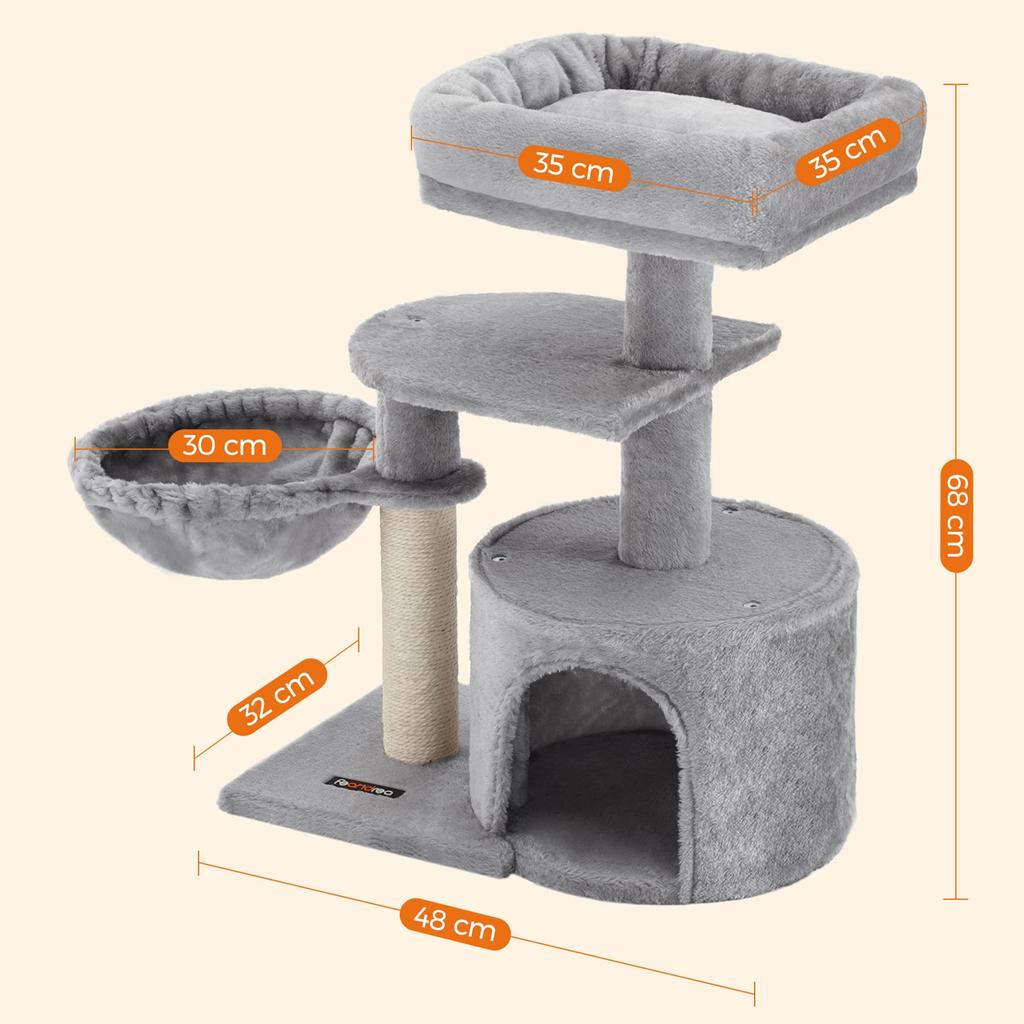 FEANDREA Рекомендовано для мини-котят и пожилых кошек Пространство Высота для царапания PCT59W Башня, Кошки, Экономия, Столбик, 68см,