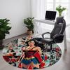1 шт. Круглый ковер Wonder Woman из комиксов для офиса, под офисные стулья, спальни, гостиной, домашний декор, декор комнаты, доступен в различных размерах