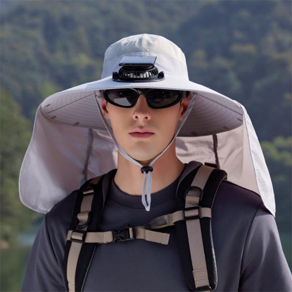 Large Brim Solar Fan Hat Breathable Bucket Hat Fashion Outdoor Sun Hat