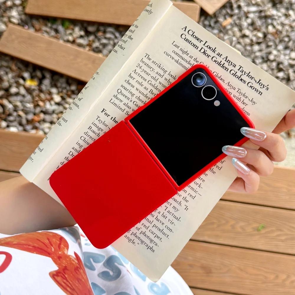 Matte Candy Color Slim Case for Samsung Galaxy Z Flip 7 6 4 3 zflip Pure Color Liquid Silicone Cover for Samsung flip7