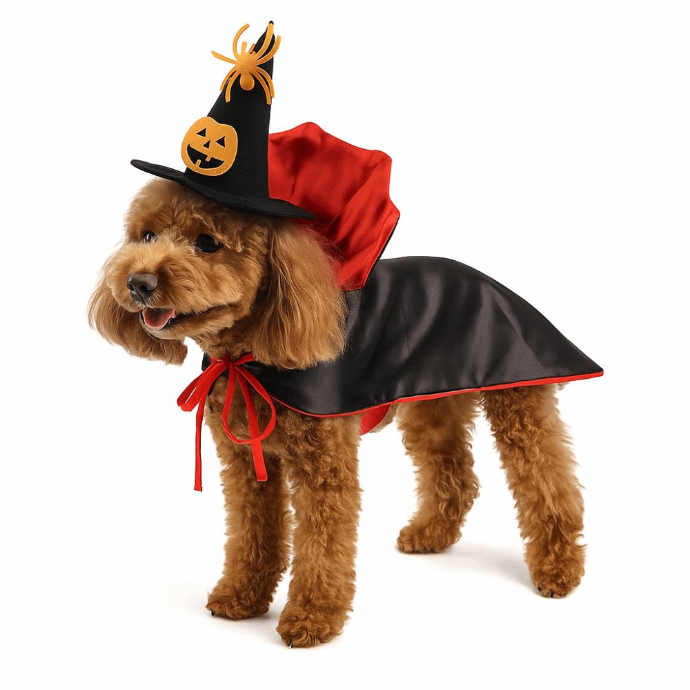 Stand-collar Halloween Pet Costume Comfortable Kitten Puppy Dress Cat Cosplay Cloak  Animal