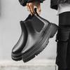Модные мужские ботинки челси на толстой подошве в британском стиле, классические черные, бархатные, теплые и удобные, высокие ботинки осень/зима