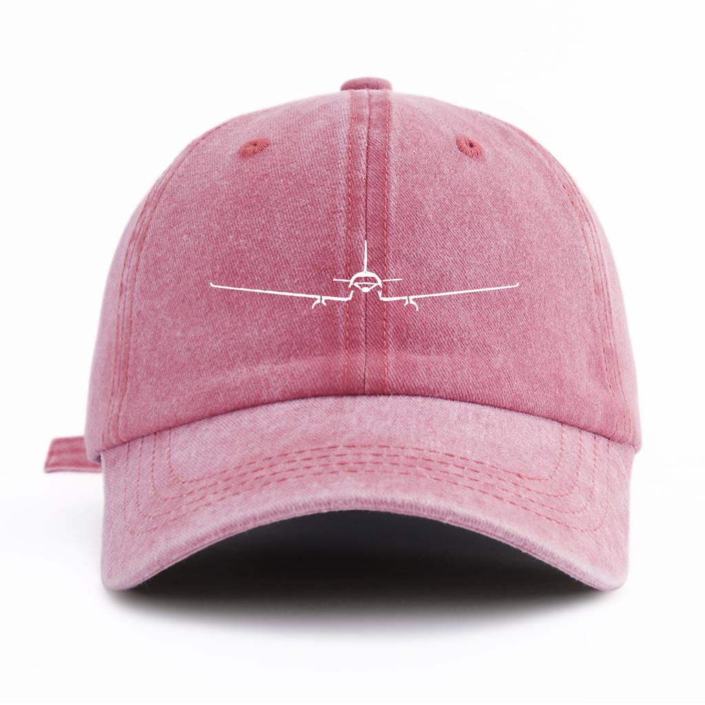 pc Airplane Print Washed Baseball Cap for AdultsMinimalist Retro Style Casual Soft Adjustable Dad HatPerfect As Gift