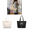 Nylon Canvas Large Capacity Tote Bag With Zipper Closure For Daily Use