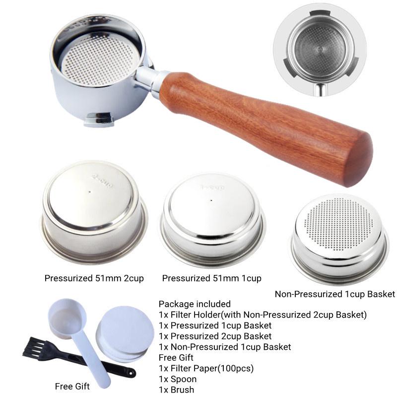 Для Delonghi EC685 EC680 Кофе Портафильтр 51ММ Фильтр Бездонный Портафильтр Неподдавливающий/Поддавливающий Кофейные Аксессуары
