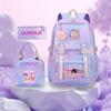 Kpop Demon Hunter Girl Troupe Elementary School Bag Three-Piece Set Lightweight Burden Reduction High School Girls School Bag Large Capacity Backpack