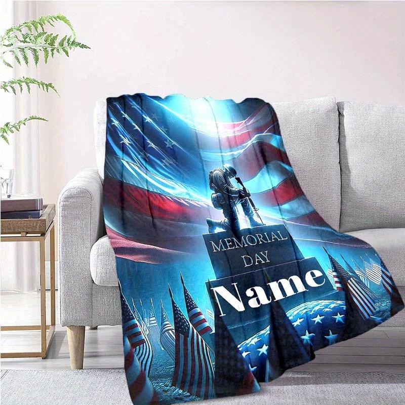 Memorial Day Customize Your Name Blanket Warm Comfortable And Soft Blankets Are Suitable For Home Chairs Office Sofas Sofas Office Camping And Gifts