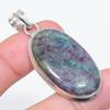 Natural Ruby Fuchsite Gemstone 925 Sterling Silver Jewelry Pendant 2.09" N7Y16