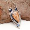 Birds Eye Jasper Tanzite  Mother's Day Antique Silver Jewelry Necklace 20 in