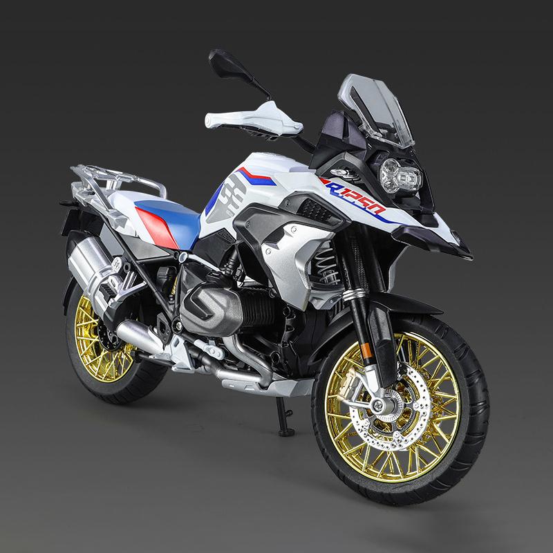 1/9 BWM R1250GS ADV Литой из сплава Модель мотоцикла Игрушечный транспорт Коллекция Звук и свет Внедорожный Автоцикл Игрушки Машина