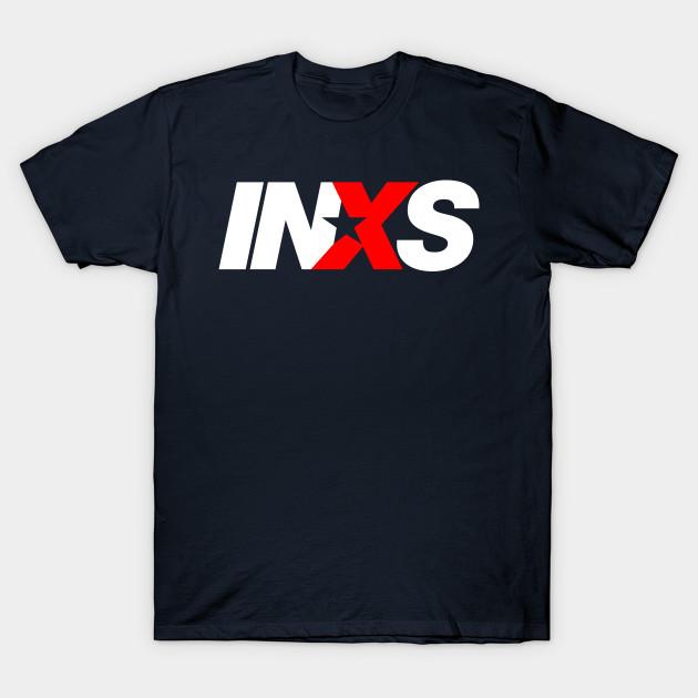 Мужская черная футболка с принтом Inxs Печать на трансферной бумаге без вырезания Хлопковая футболка