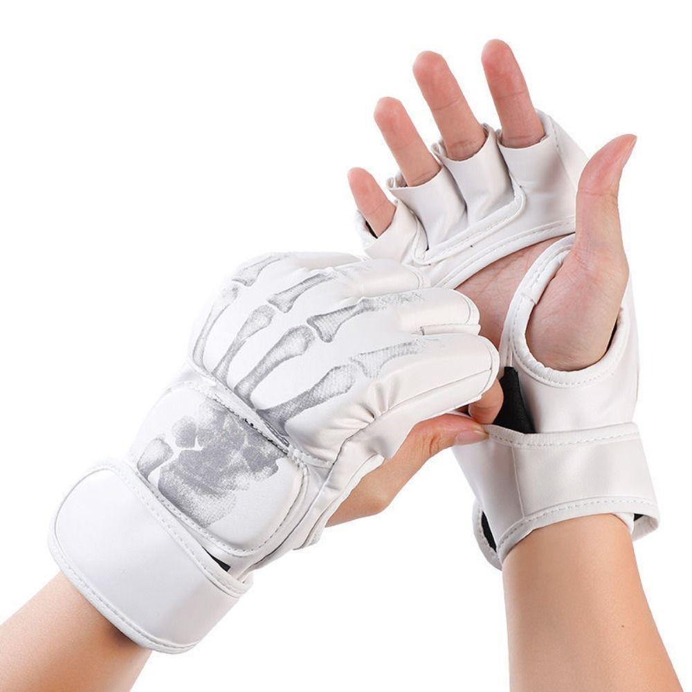 PU Taekwondo Gloves Half Finger Punching Gloves Durable Workout Gloves  for Men Women