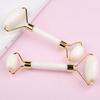 Massager For Face Lift Up Jade Stone Roller White Quartz Natural Crystal Stone Slimming Thin Chin Facial Skin Care Tool