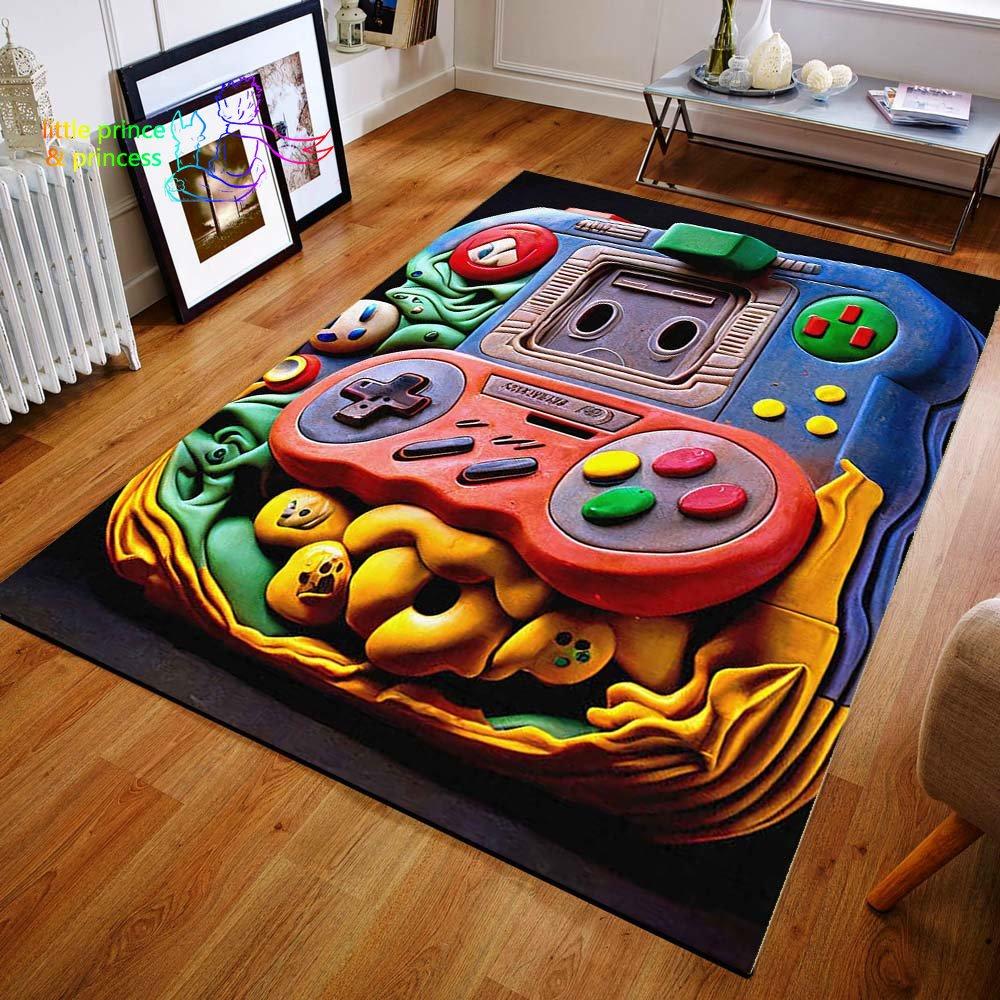Геймерский контроллер, игровой ковер с 3D принтом для гостиной, коврики для кемпинга, противоскользящий коврик, коврик для йоги, подарок для мальчика