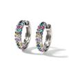 Fashion Silver Color Round Mini Earrings Set Half Hoop Colorful Zircon Ladies Luxury Jewelry Hoop Earrings