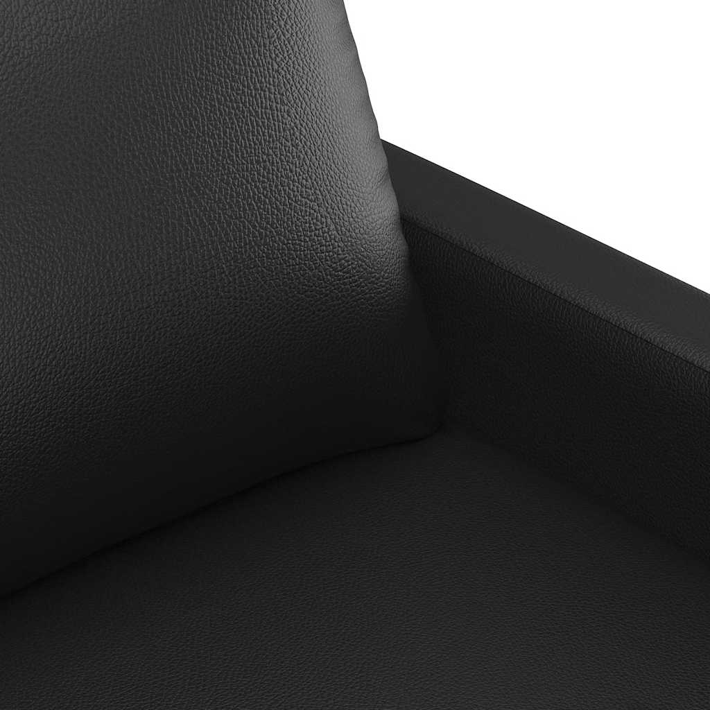 2 Seater Sofa Black 120 cm Faux Leather