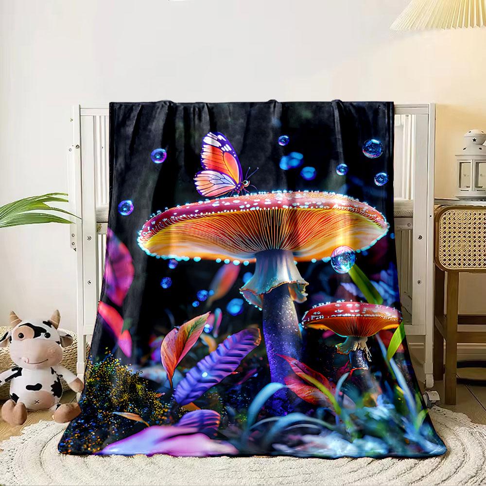 Mystical Butterfly Mushroom Blanket for all seasons blanket lunch break throw gift