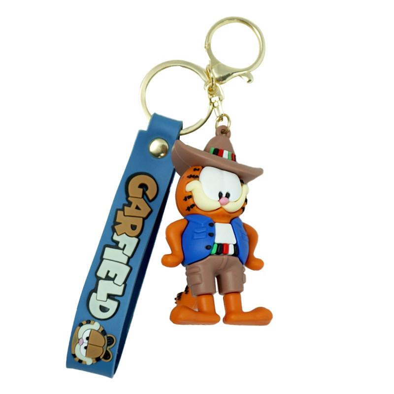 Очаровательный брелок Гарфилд Мультяшный персонаж в ковбойской шляпе Милый аксессуар для сумки