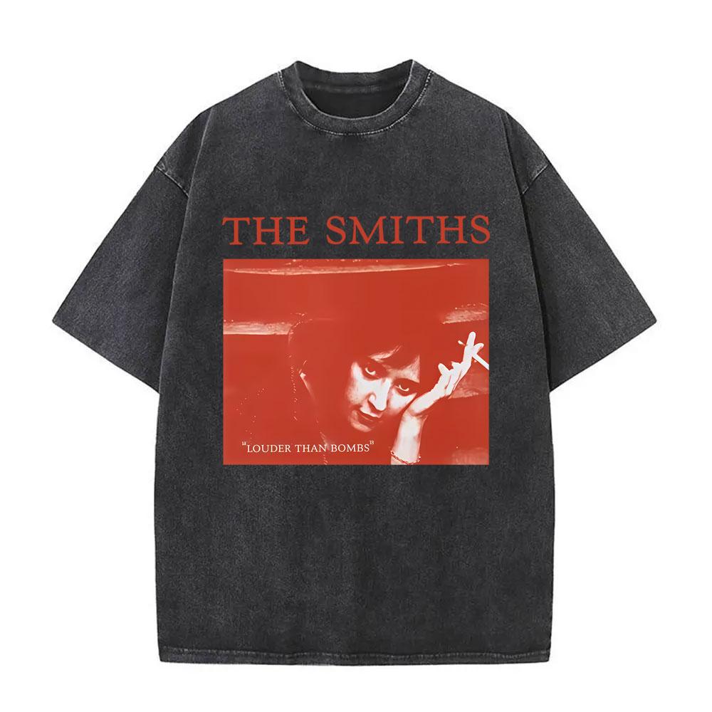 Rock Band The Smiths Более громкая Винтажная стираная футболка Альтернативная s Инди Морисси Футболка The Queen Is Dead Футболки Унисекс