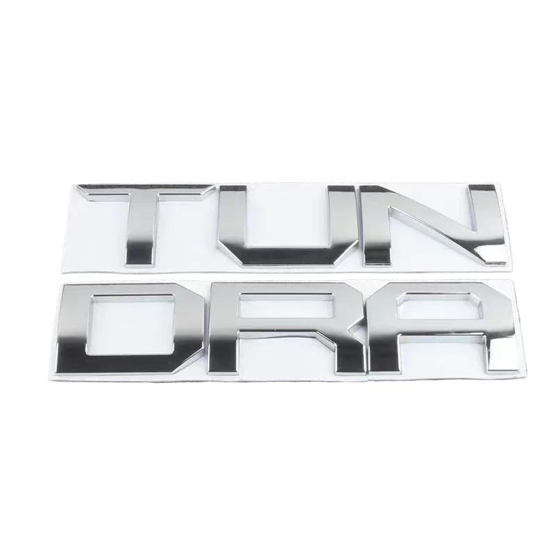 3D glossy black silver letters For Toyota TUNDRA Trunk Emblem Badge Stickers car accessories ,JFTJM modified car sticker