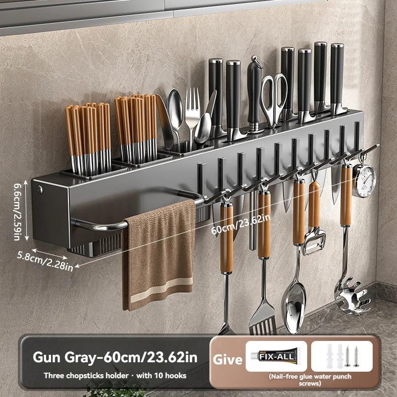 1 шт. 40 см/50 см толстый держатель для ножей без перфорации кухонная стойка для хранения, многофункциональная настенная палочки для еды, овощи