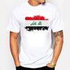 BLWHSA Summer Iraq Flag Men T-shirt 100 Cotton T-shirts Iraq Nation Flag Nostalgic