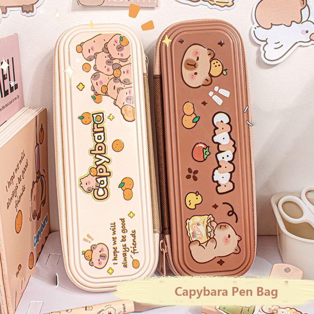 Забавная сумка для ручек Capybara Водонепроницаемая сумка для хранения канцелярских принадлежностей Милый пенал Capibala для офиса