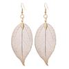 LOVBEAFAS Fashion Wedding Long Earrings Filigree Dipped Unique Natural Real Leaf Earings for Women Fine Jewelry Party Gifts