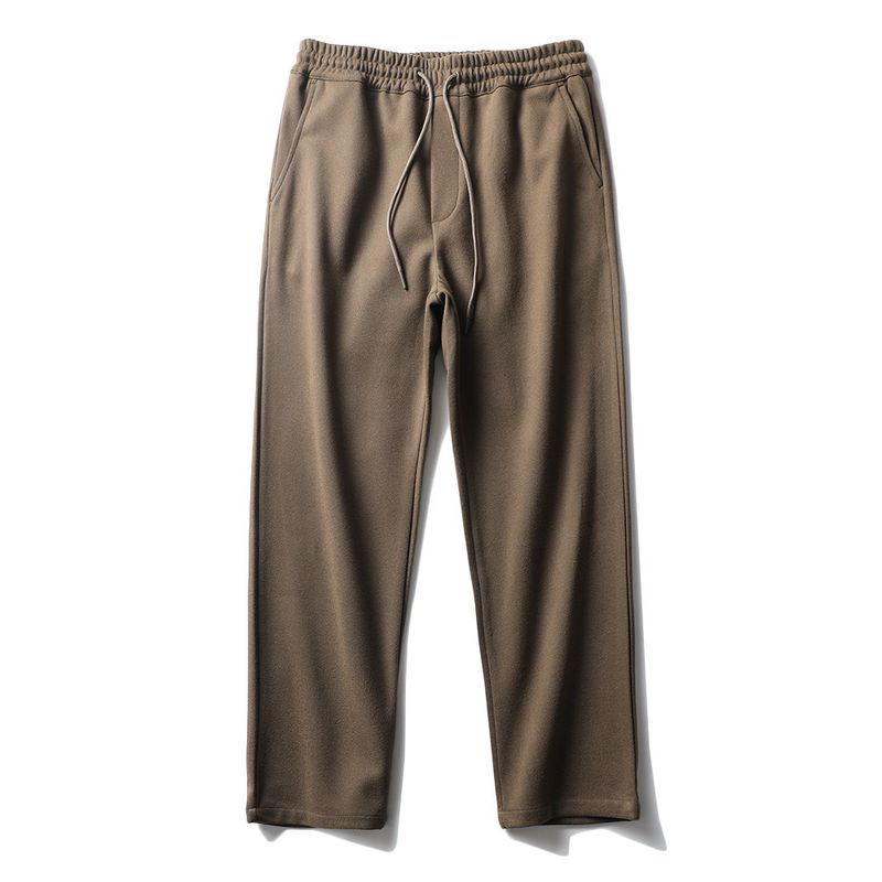 Thickened Woolen Pants Men's Autumn and Winter Straight-leg Loose Drooping Elastic Waist Casual Pants Export Export Tail Pants
