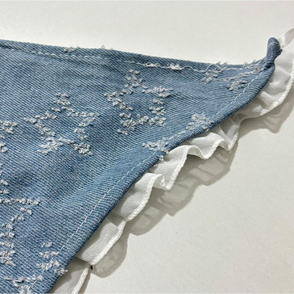 Denim Triangle Scarf Lace Strap Headscarf Fashion Star Hair Scarf Summer
